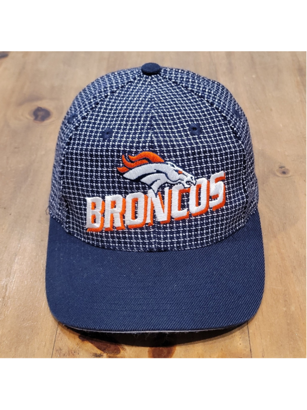 Vintage Denver Broncos Hat Logo Athletic Grid Blue Pro Line NFL 90s Football